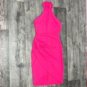 Bisou Bisou Hot Pink Midi Dress